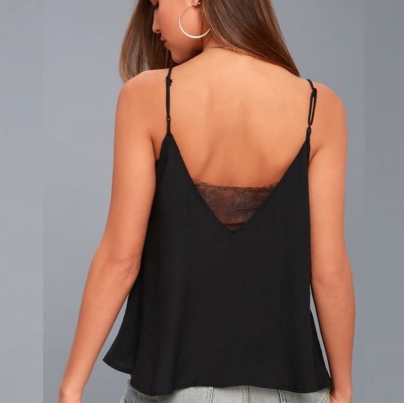 Free People V Neck cami lace black xs - Picture 4 of 5